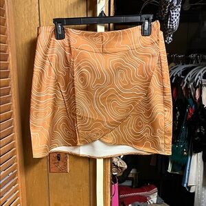 Stylish Orange Patterned Women's Skirt